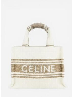 Celine Small Cabas Thais Striped Jacquard Textile Tote Bag | New